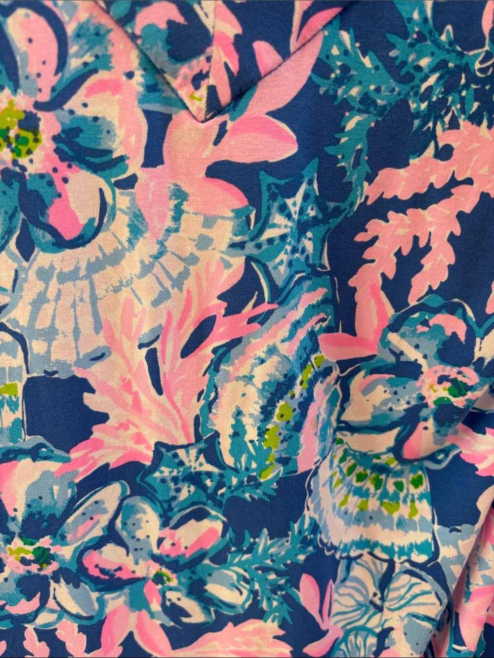 Lilly Pulitzer 🪸Madsen Dress Blue Tang Sitting Seaside Coastal Vibes Vneck & Tie - Picture 8 of 9
